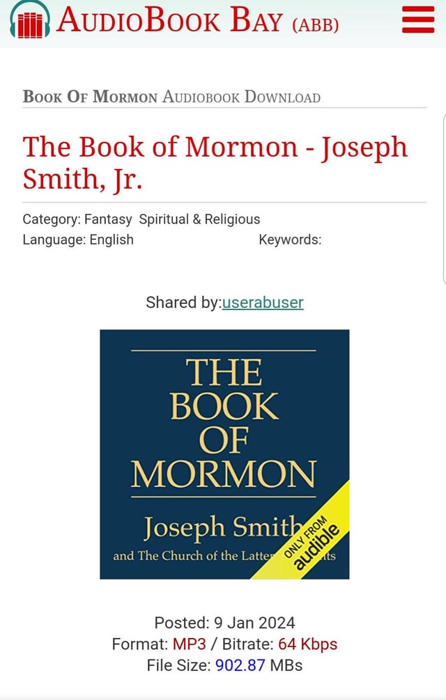 Joseph Smith Jr. - The Book of Mormon Audiobook