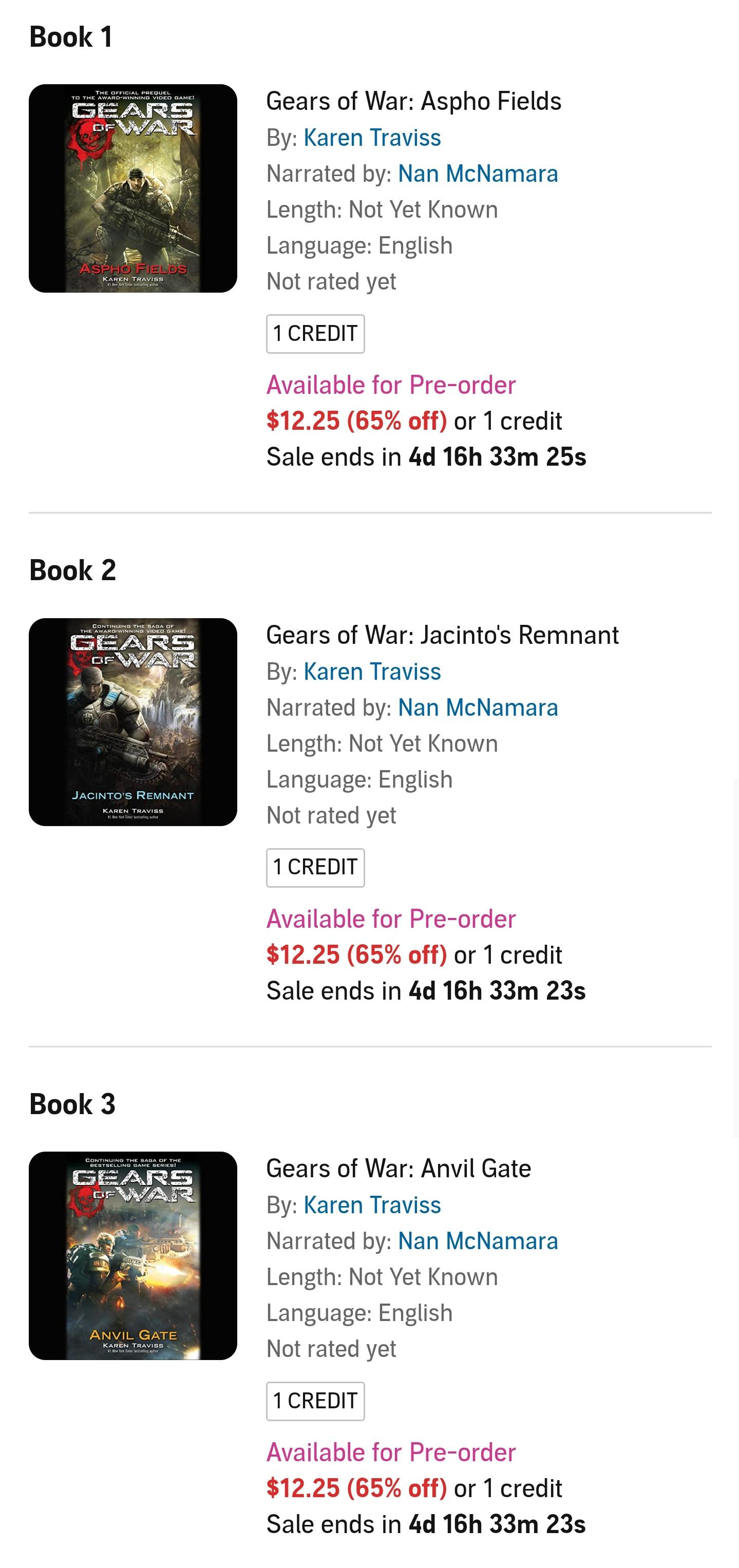 Karen Traviss - Gears of War Audiobook